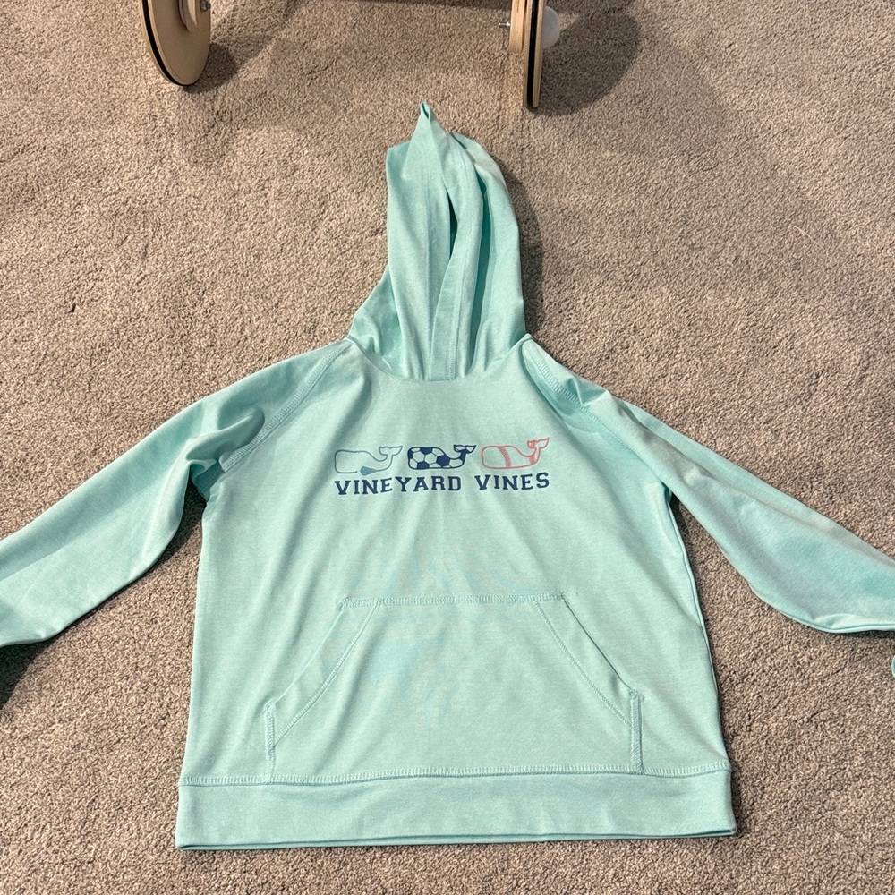 Vineyard Vines Aqua Hoodie with Logo